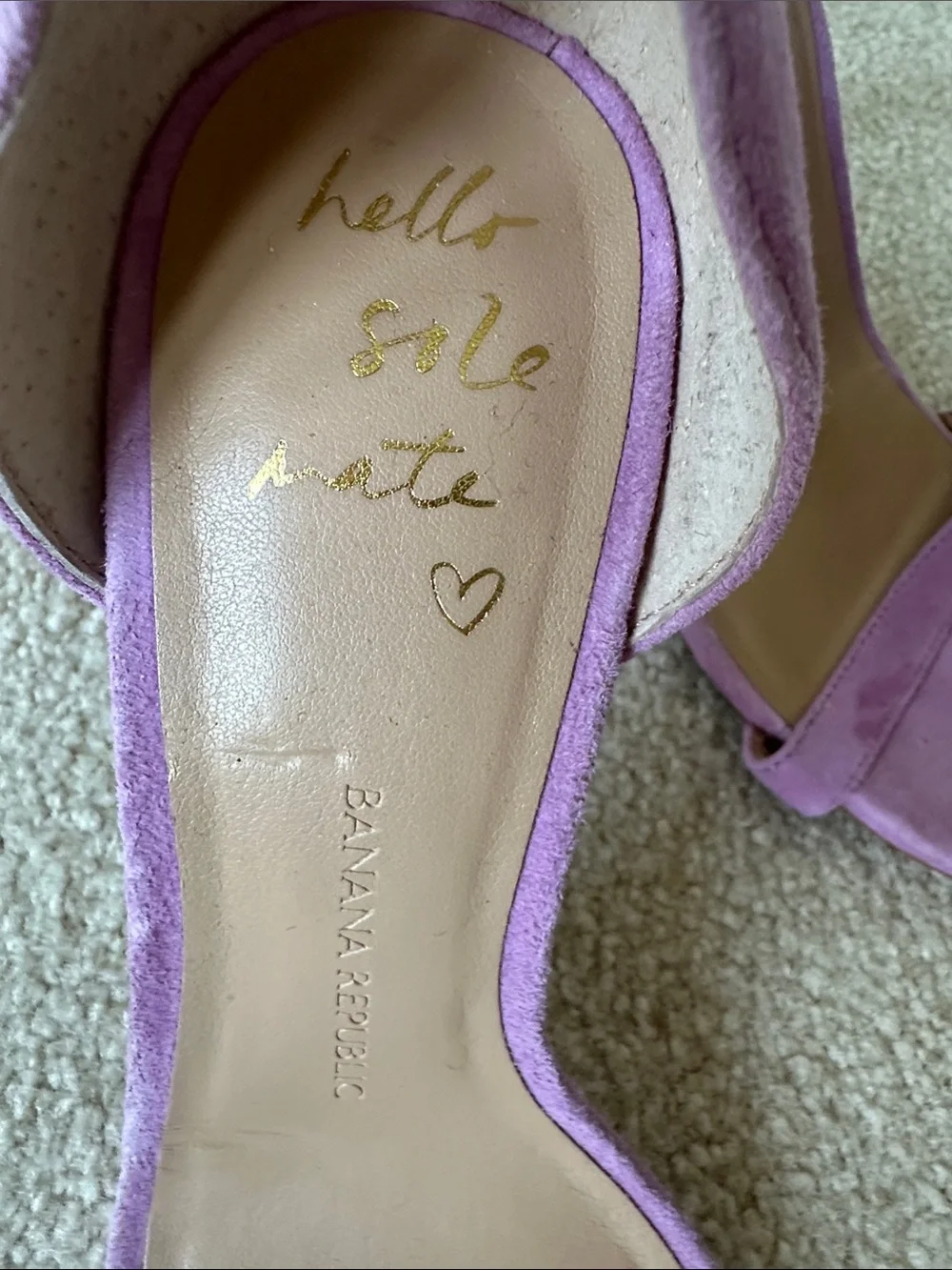 Banana Republic Lavender Suede Ankle-Strap Stiletto Heels